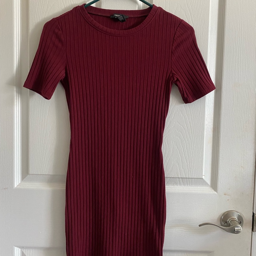 Burgundy mini dress
